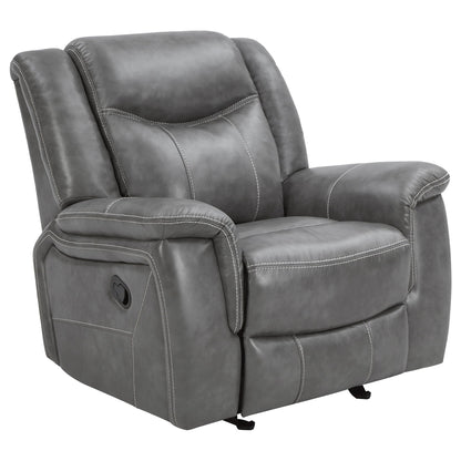 Unique Piece Furniture Conrad 3-piece Upholstered Padded Arm Motion Sofa Set Grey