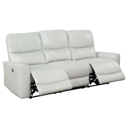 Unique Piece Furniture - Greenfield 3-piece Power Reclining Sofa Set Dove Grey