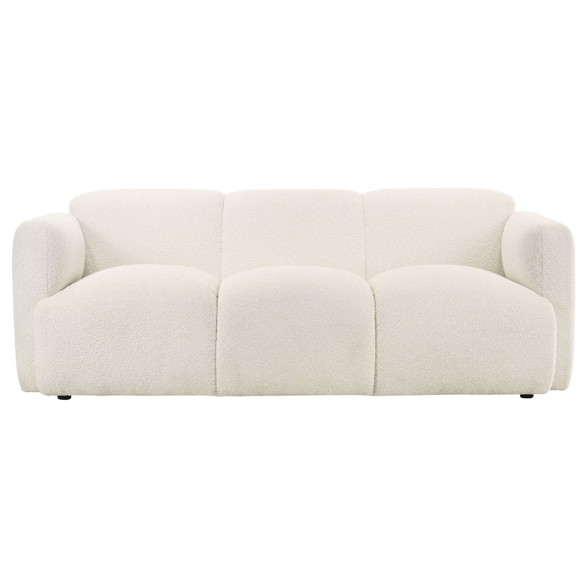 Unique Piece Furniture - Dorset 2-piece Upholstered Round Track Arm Sofa Set White