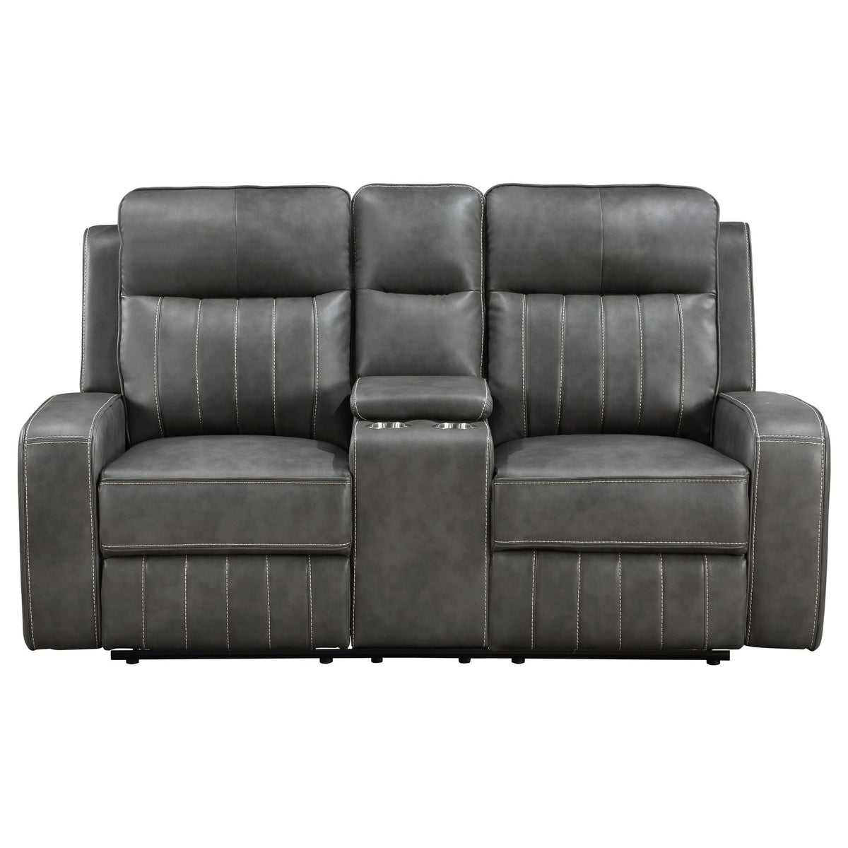 Unique Piece Furniture - Raelynn Upholstered Track Arm Motion Loveseat Grey