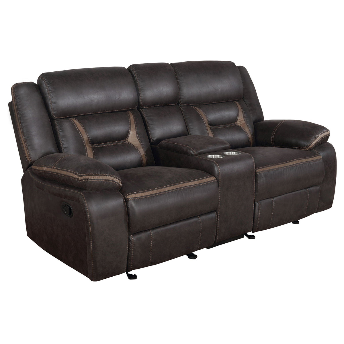 Unique Piece Furniture - Greer Upholstered Motion Reclining Loveseat Brown