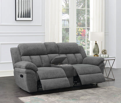 Unique Piece Furniture Bahrain Upholstered Motion Loveseat Charcoal