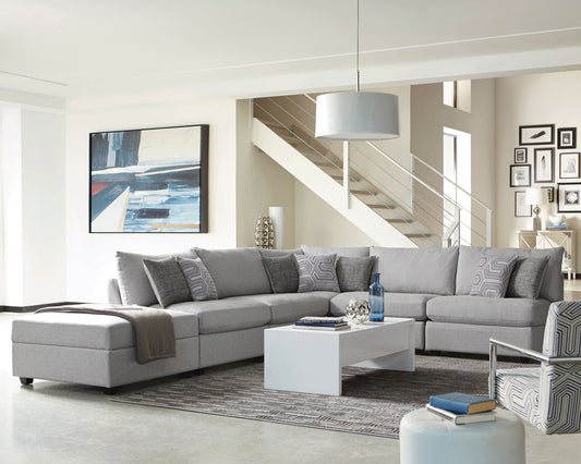 Unique Piece Furniture - Cambria 6-piece Upholstered Modular Sectional Sofa Grey