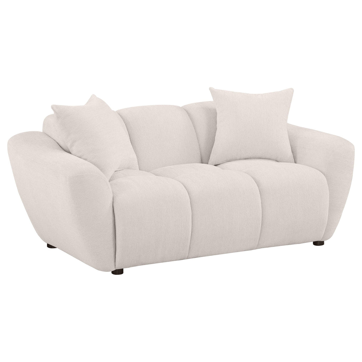 Unique Piece Furniture Destino Chenille Upholstered Splayed Arm Loveseat Greige