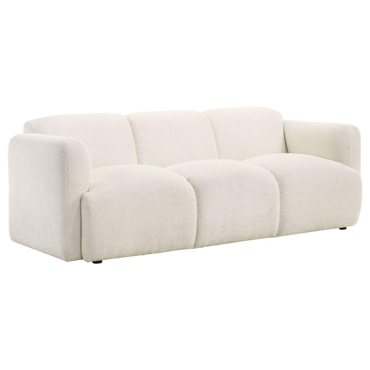 Unique Piece Furniture - Dorset 2-piece Upholstered Round Track Arm Sofa Set White