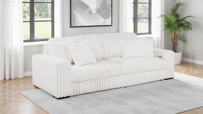 Unique Piece Furniture - Jacana Corduroy Upholstered Dual Power Chaise Sofa Ivory