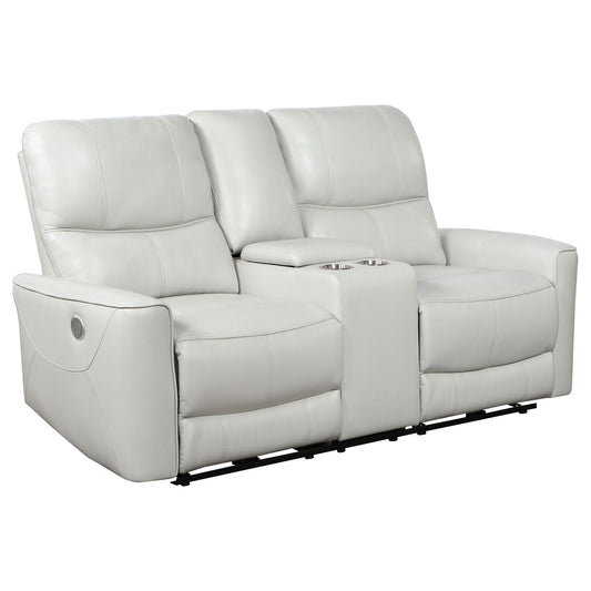 Unique Piece Furniture - Greenfield Upholstered Power Reclining Loveseat Dove Grey