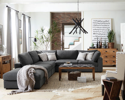Unique Piece Furniture - Serene 6-piece Upholstered Modular Sectional Sofa Charcoal
