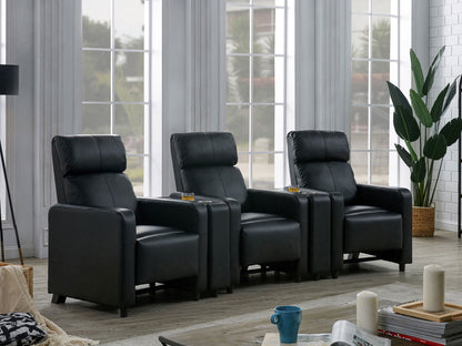 Unique Piece Furniture - Toohey Upholstered Tufted Recliner Living Room Set Black