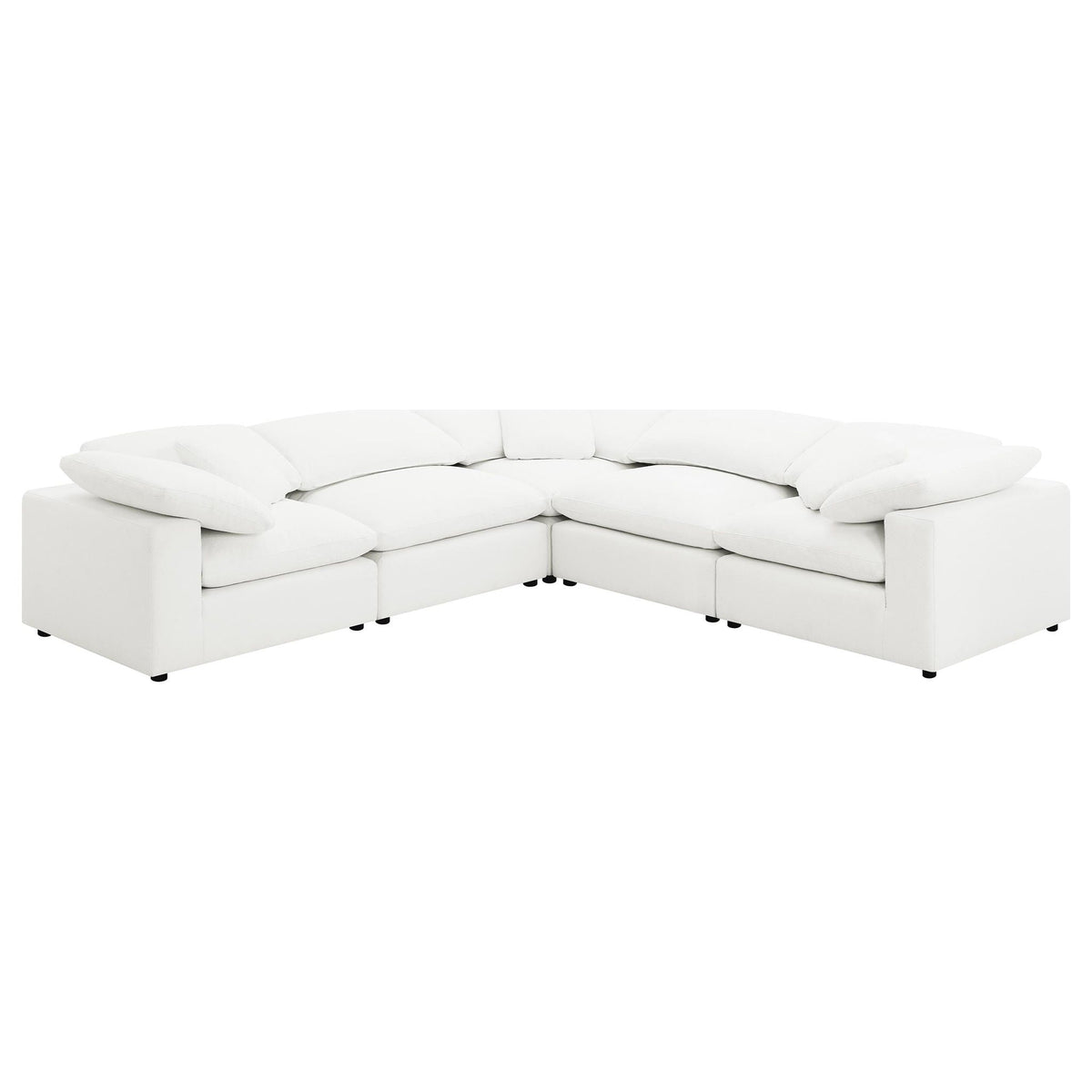 Unique Piece Furniture - Raleigh 5-piece Boucle Upholstered Modular Sectional Ivory