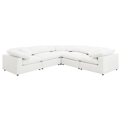 Unique Piece Furniture - Raleigh 5-piece Boucle Upholstered Modular Sectional Ivory