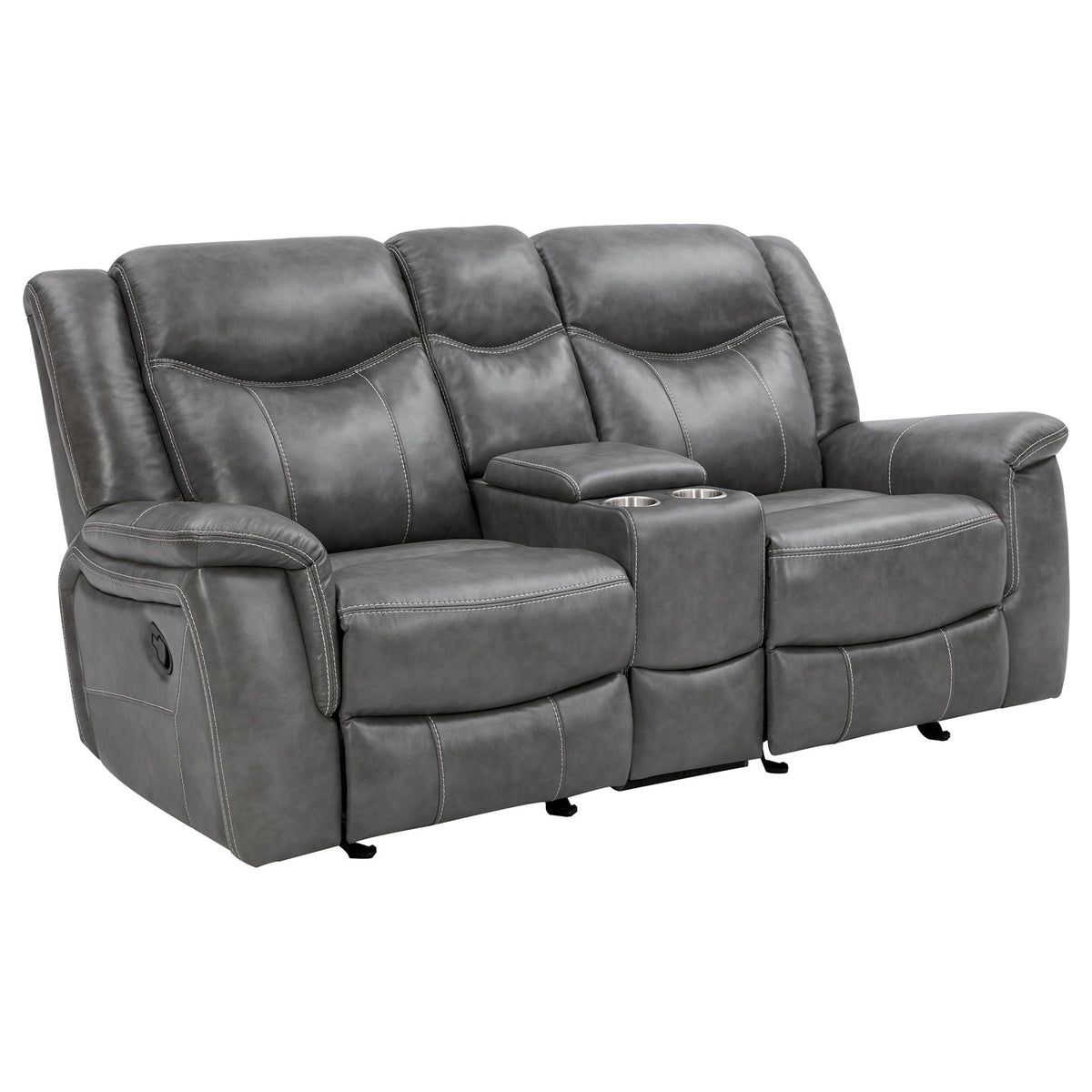 Unique Piece Furniture Conrad 3-piece Upholstered Padded Arm Motion Sofa Set Grey