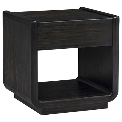 Unique Piece Furniture - Leandro 3-piece Wood Coffee and End Table Set Burnished Black