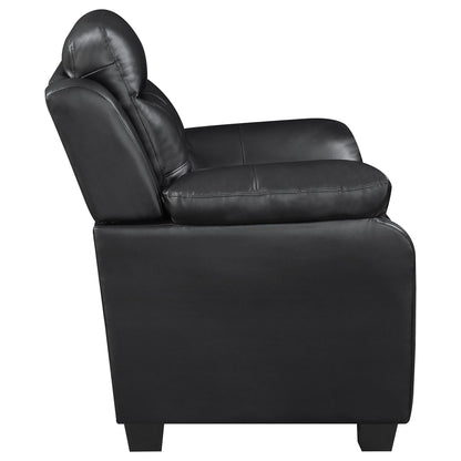 Unique Piece Furniture - Finley 3-piece Upholstered Padded Arm Tufted Sofa Set Black