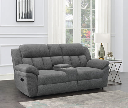 Unique Piece Furniture Bahrain Upholstered Motion Loveseat Charcoal