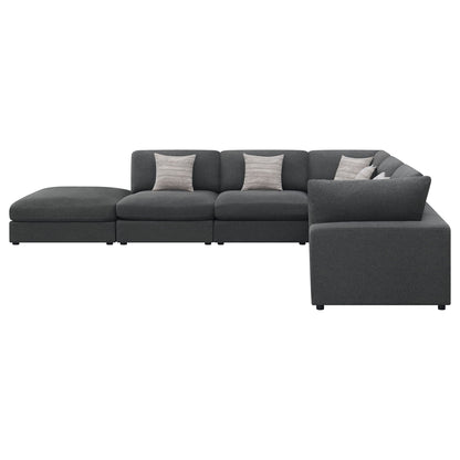 Unique Piece Furniture - Serene 6-piece Upholstered Modular Sectional Sofa Charcoal