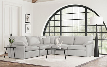 Unique Piece Furniture - Collins 5-piece Modular Power Reclining Sectional Grey