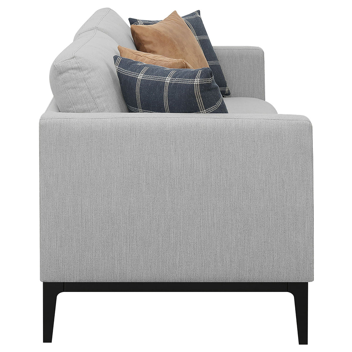 Unique Piece Furniture - Apperson 2-piece Upholstered Track Arm Sofa Set Light Grey