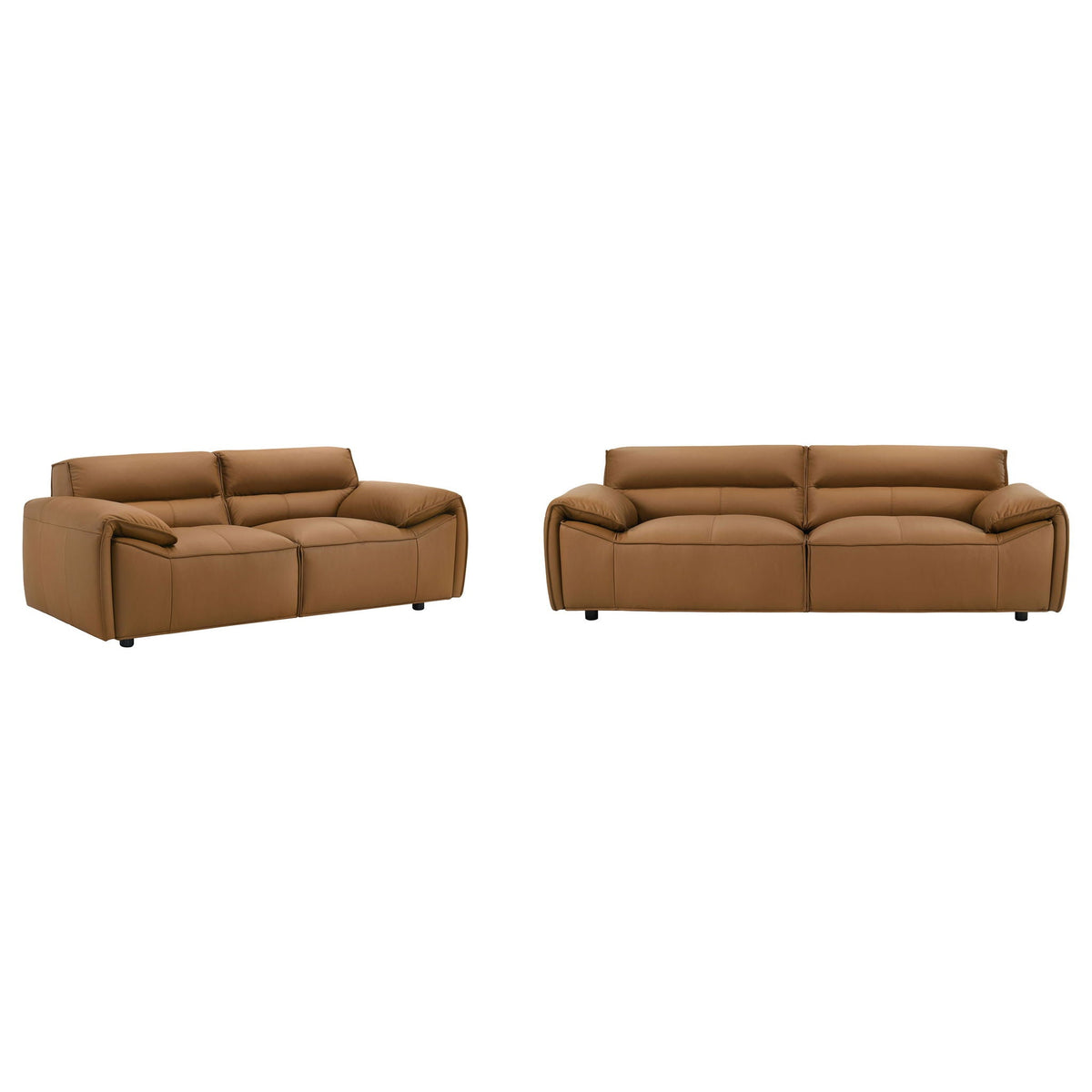 Unique Piece Furniture Buxton 2-piece Leather Upholstered Sofa Set Orange