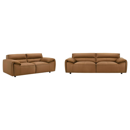 Unique Piece Furniture Buxton 2-piece Leather Upholstered Sofa Set Orange