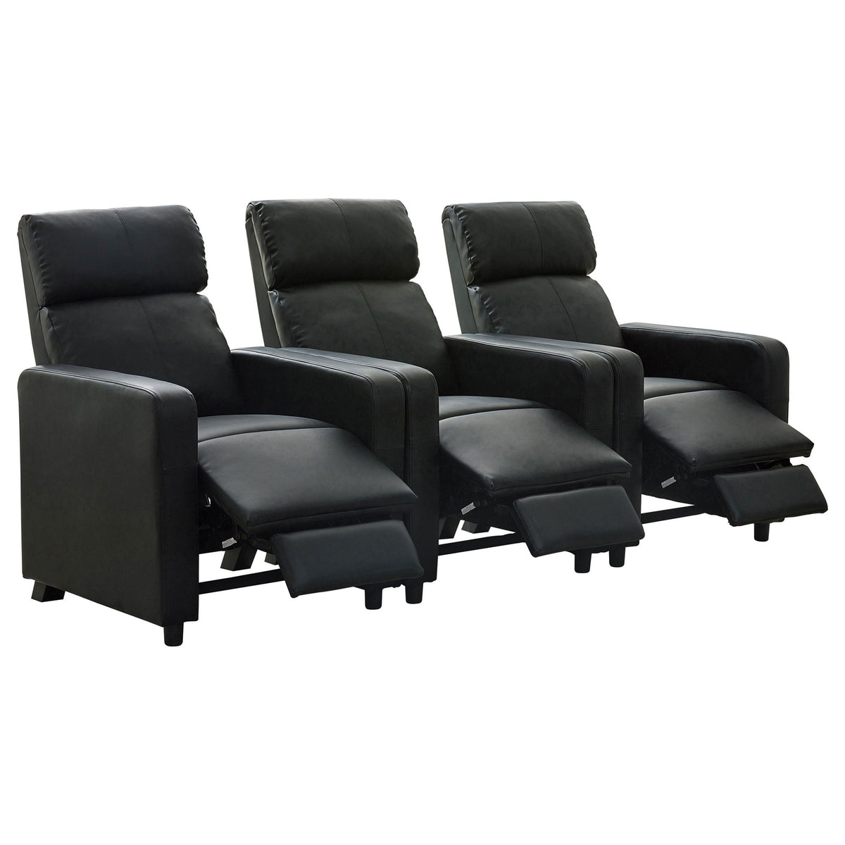 Unique Piece Furniture - Toohey Upholstered Tufted Recliner Living Room Set Black