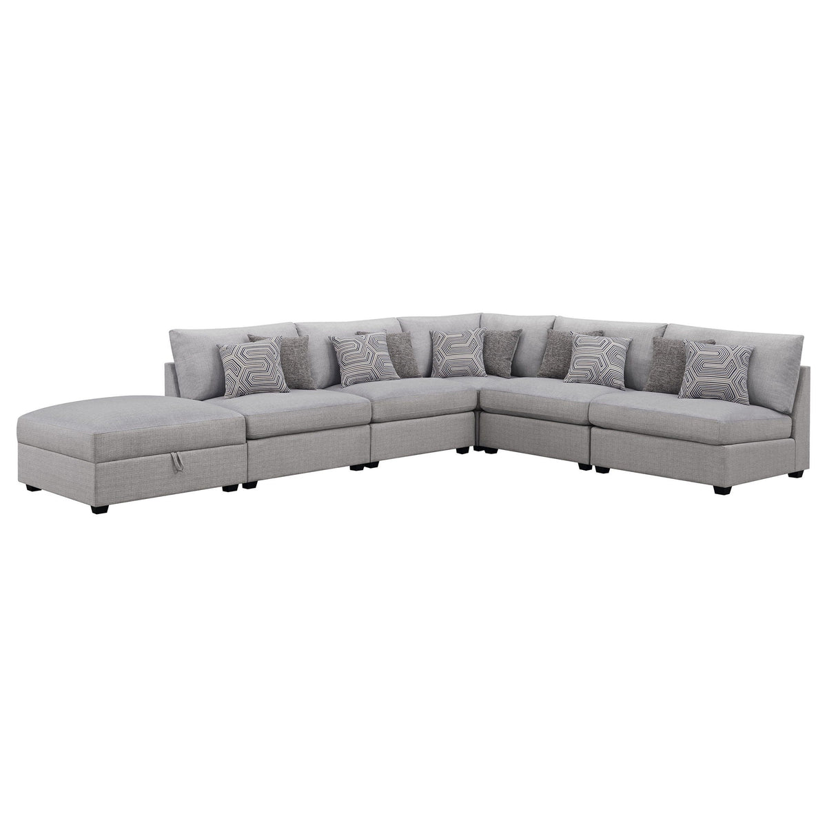 Unique Piece Furniture - Cambria 6-piece Upholstered Modular Sectional Sofa Grey