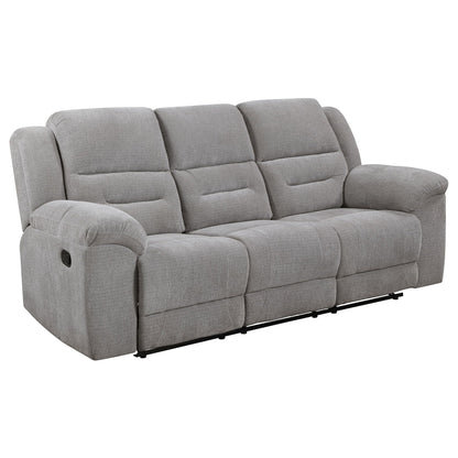 Unique Piece Furniture - Gilson Chenille Upholstered Reclining Sofa Grey
