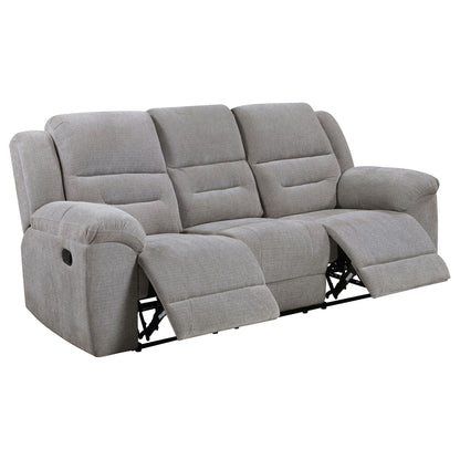 Unique Piece Furniture - Gilson 2-piece Chenille Upholstered Reclining Sofa Set Grey