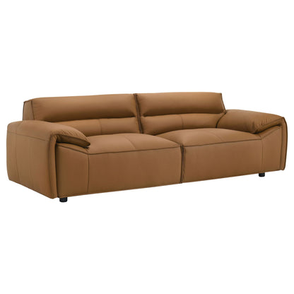 Unique Piece Furniture Buxton 2-piece Leather Upholstered Sofa Set Orange