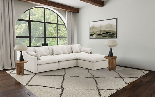 Unique Piece Furniture - Hobson 4-piece Upholstered Modular Sectional Sofa Ivory