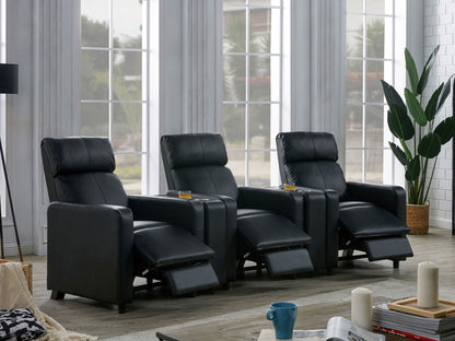 Unique Piece Furniture - Toohey Upholstered Tufted Recliner Living Room Set Black