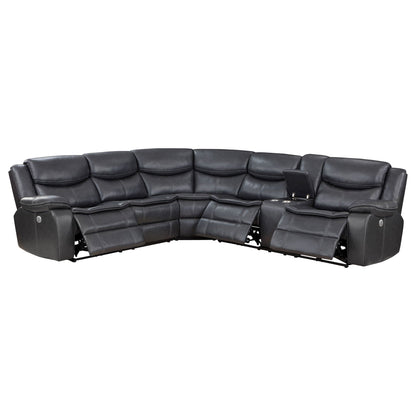 Unique Piece Furniture - Sycamore Upholstered Power Reclining Sectional Sofa Grey