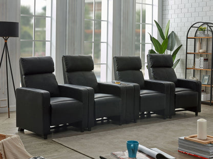 Unique Piece Furniture - Toohey Upholstered Tufted Recliner Living Room Set Black